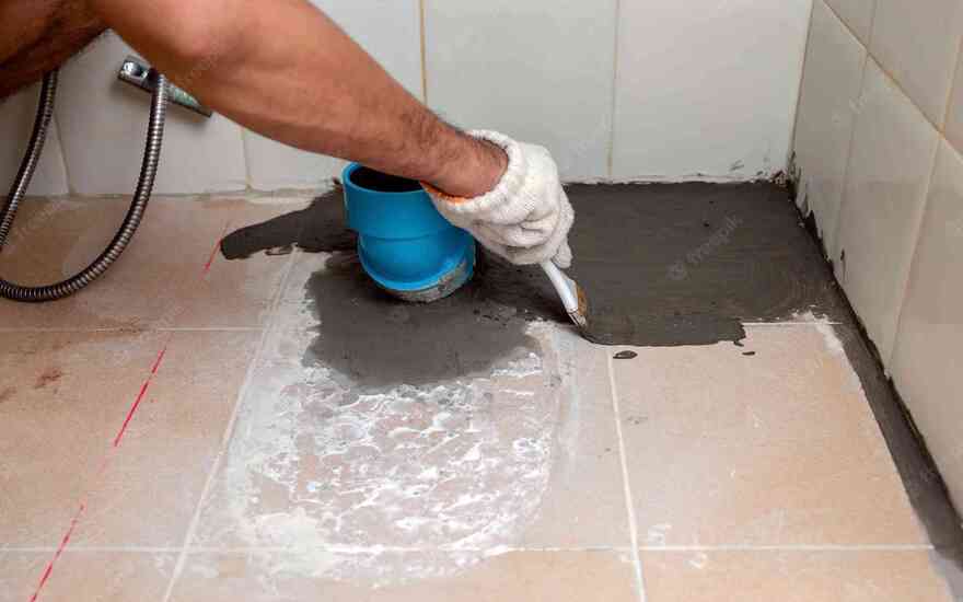 How do you waterproof bathroom wood floor